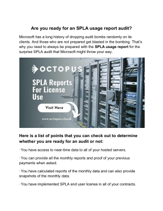 Are you ready for an SPLA usage report audit?