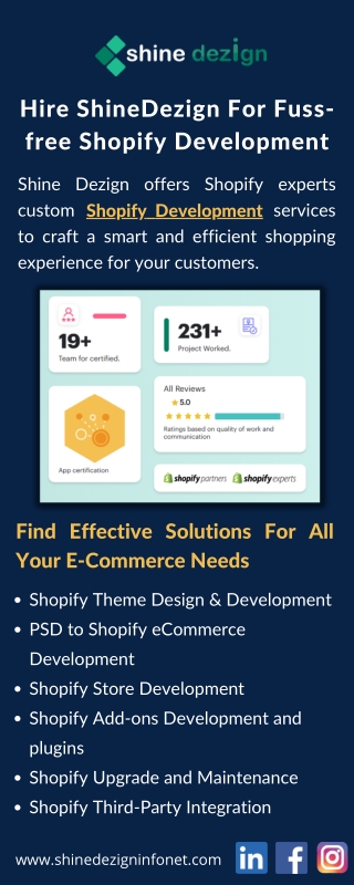 Hire ShineDezign For Fuss-free Shopify Development
