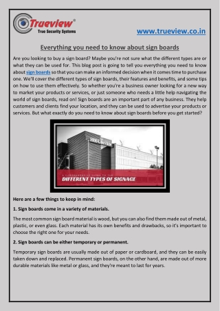 Everything you need to know about sign boards