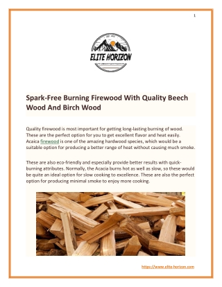 Spark-Free Burning Firewood With Quality Beech Wood And Birch Wood