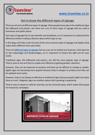 Get to know the different types of signage