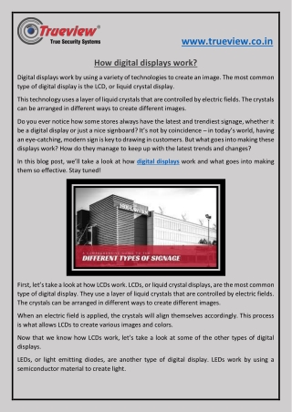 How digital displays work?