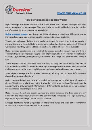 How digital message boards work?