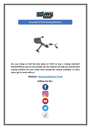 Browsing for Perth Rowing Machines