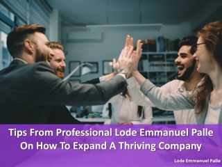 Tips From Professional Lode Emmanuel Palle On How To Expand A Thriving Company