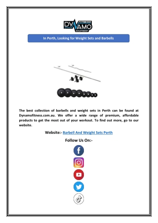 In Perth, Looking for Weight Sets and Barbells