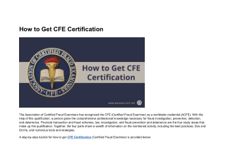 How to Get CFE Certification
