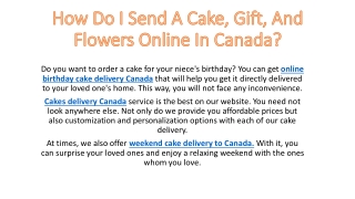 How Do I Send A Cake, Gift, And Flowers Online In Canada?