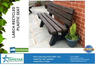 Recycled Plastic Seat 3 Person - Larch | Tamstar UK