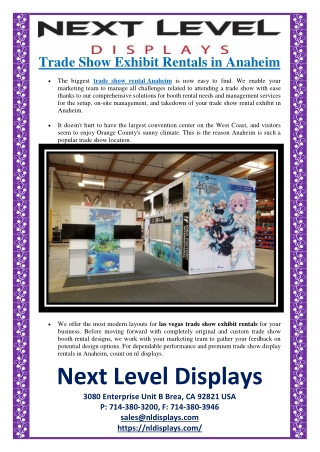 Trade Show Exhibit Rentals in Anaheim