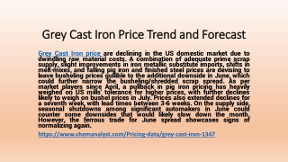 Demand of Grey Cast Iron online