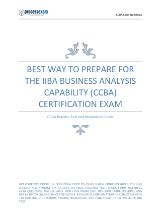 Best Way to Prepare for the IIBA Business Analysis Capability (CCBA) Certificati