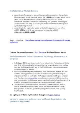 Synthetic Biology Market