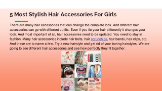 5 Most Stylish Hair Accessories For Girls