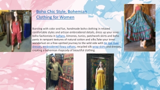 Boho Chic Style, Bohemian Clothing for Women