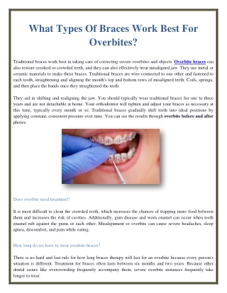 What Types Of Braces Work Best For Overbites?