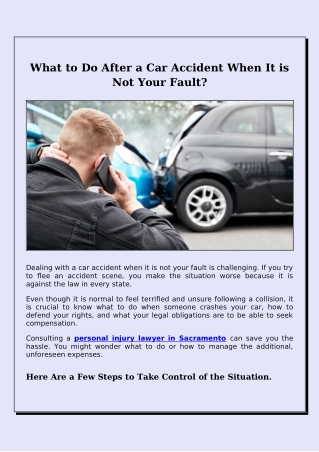 What Should You Do If You Are Not at Fault in a Car Accident?