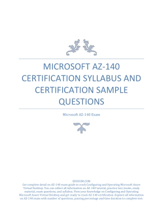 Microsoft AZ-140 Certification Syllabus and Certification Sample Questions