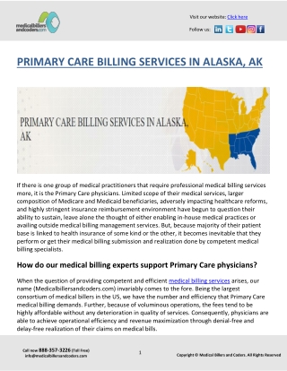 PRIMARY CARE BILLING SERVICES IN ALASKA, AK