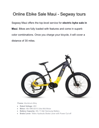 Online Ebike Sale Maui - Segway tours