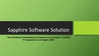 Top 10 Software Development Companies in Los Angeles-Leading IT Companies in Los Angeles 2022