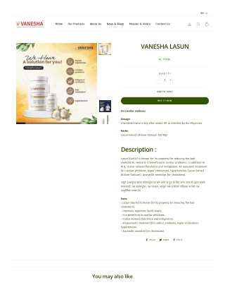 Buy Lasun Tablets | Vanesha