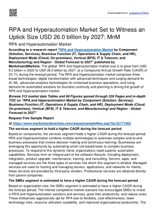 RPA and Hyperautomation Market Set for Rapid Growth Of USD 26.0 billion By 2027