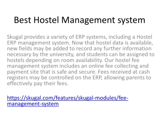 Best Hostel Management system