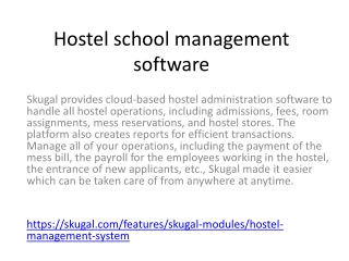Hostel school management software