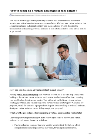 How to work as a virtual assistant in real estate