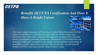 Benefits Of CCNA Certification And Does It Have A Bright Career