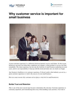 Why customer service is important for small business | Businessezee