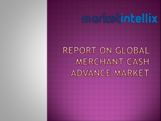 Report on Global Merchant Cash Advance Market PPT