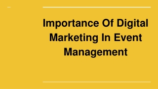 Marketing for Event Management