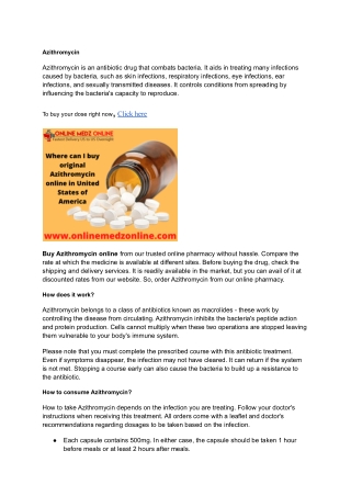 Get Prescribed Azithromycin Online Same Day Delivery