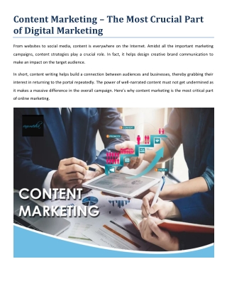 Content Marketing – The Most Crucial Part of Digital Marketing