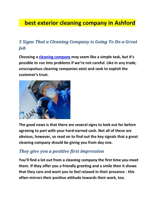 best exterior cleaning company in Ashford