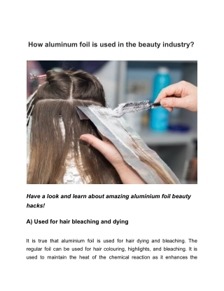 How aluminum foil is used in beauty industry