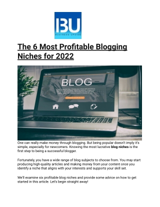 The 6 Most Profitable Blogging Niches for 2022