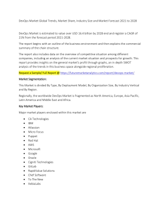 DevOps Market Trends, Market Share, Industry Size, Growth, and Market Forecast 2021 to 2028