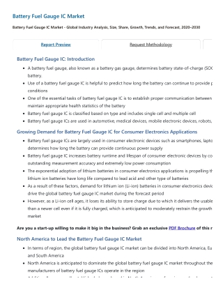 Battery Fuel Gauge IC Market Predicted to Surge in Coming Years 2020–2030