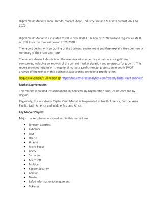 Digital Vault Market Trends, Market Share, Industry Size, Growth, and Market Forecast 2021 to 2028