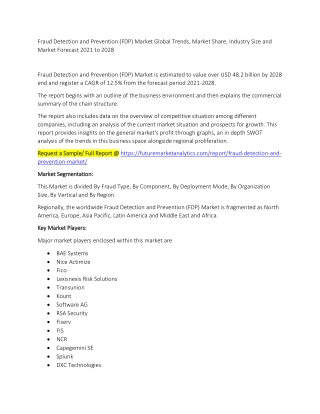 Fraud Detection and Prevention (FDP) Market Trends, Market Share, Industry Size, Growth, and Market Forecast 2021 to 202