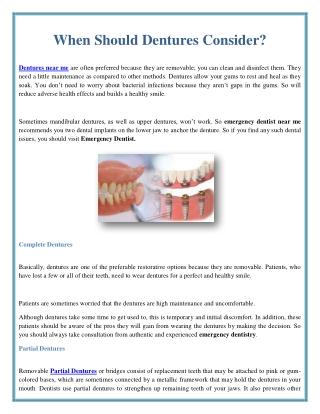 When Should Dentures Consider?