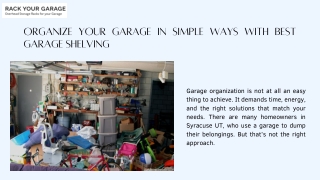 Organize Your Garage in Simple Ways with Best Garage Shelving