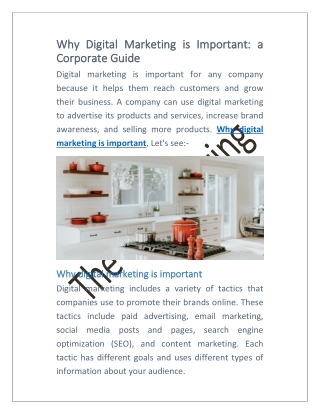 Why Digital Marketing is Important a Corporate Guide