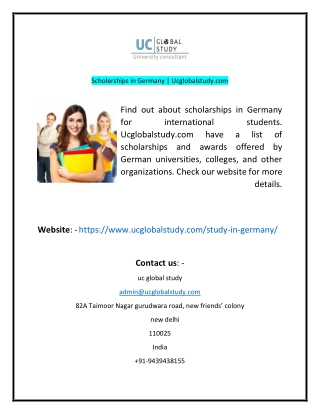 Scholerships in Germany Ucglobalstudycom