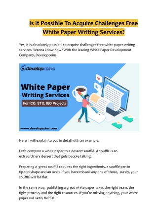 Is It Possible To Acquire Challenges Free White Paper Writing Services