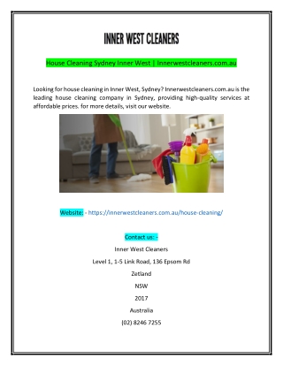 House Cleaning Sydney Inner West  Innerwestcleanerscomau