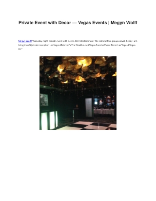 Private Event with Decor
